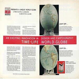 1967 Time Life Books Unique World Globe Vintage Magazine Print Ad/Poster